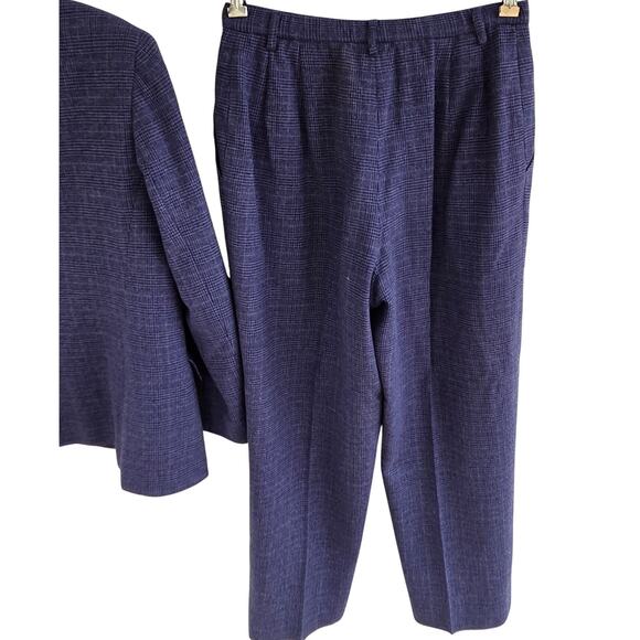 Pendleton VTG 90s Purple Glen Plaid Wool Blazer Jacket  & Pants Suit 10 Petite - Picture 9 of 13